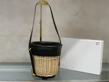 Соломенная корзина LE PANIER SEAU, сумка-мешок, женская брендовая роскошная женская модная дизайнерская сумка из натуральной кожи