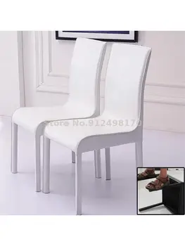 Специальное предложение модный современный минималистичный кожаный обеденный стул гостиничный ресторан обеденный стол и стул офисный домашний черный и