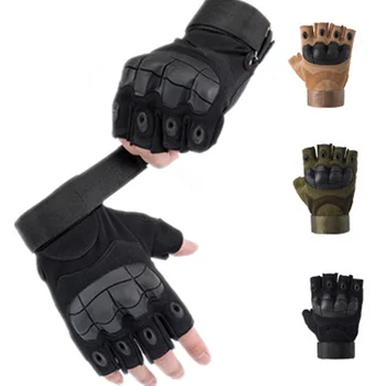 Спецназовские рукавицы на полпальца, женские Мужские кожаные перчатки для фитнеса, армейские тактические перчатки, военные перчатки без пальцев