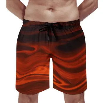 Спортивные шорты Liquid Fire, Летние шорты для бега, пляжные шорты с абстрактным принтом, мужские Быстросохнущие Повседневные плавки Оверсайз с принтом