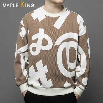 Спортивный костюм Мужская Толстовка с капюшоном 2023 Корейский Символ моды, Пуловер с принтом, толстовка Moletom Masculino, Мужская повседневная уличная одежда в стиле хип-хоп