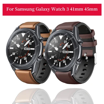 Спортивный ремешок для Samsung Galaxy 3 45 мм 41 мм браслет Силиконовый кожаный быстросъемный ремешок для часов Galaxy Watch 42 46 мм/Gear S3 S2