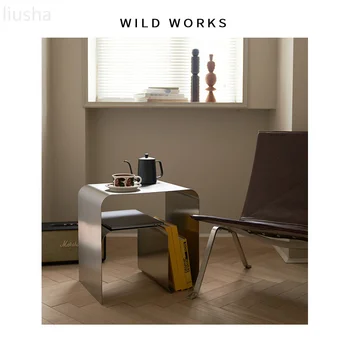 Средневековый минималистичный прикроватный столик из нержавеющей стали, приставной столик, цельный шкафчик, журнальный столик, Винтажная мебель Bauhaus escritorios