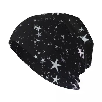 Стильная кепка-бини из эластичного трикотажа с голубым небом и звездами, многофункциональная кепка-череп для мужчин и женщин