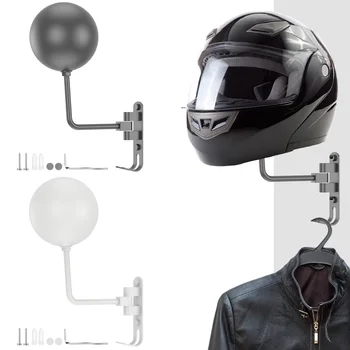 Стойка для мотоциклетных шлемов, настенное крепление, Держатель для дисплея шлемов, ключи на 180 градусов, крючки для вешалки для куртки, держатель для пальто для мотоциклетных шлемов