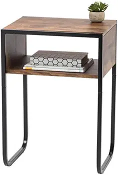 Стол для хранения, небольшой деревенский деревянный стол для гостиной с прочной промышленной стальной рамой, журнальный столик в деревенском стиле
