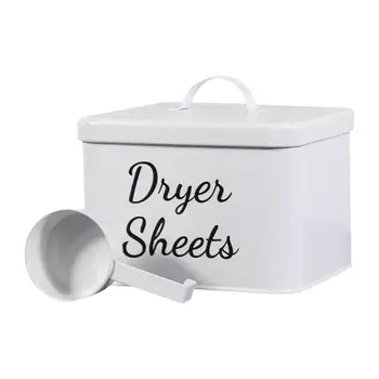 Сушилка для контейнеров для стирального порошка, металлический диспенсер для сушильных листов с крышкой, многоразовый контейнер для сушильных листов для дома