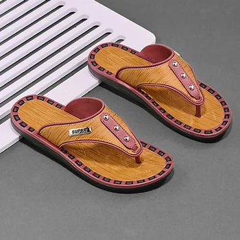 Тапочки Мужская обувь Мужская летняя дышащая пляжная обувь Крутые сандалии Массажные шлепанцы Размер 39-44