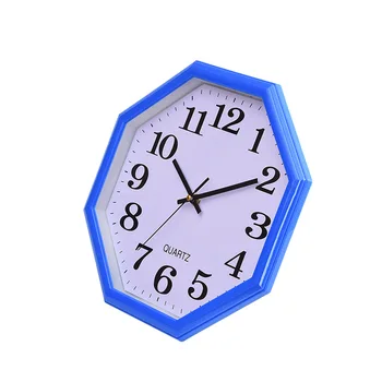 Творческие восьмиугольные настенные часы Пластиковые кварцевые часы домашние подвесные настенные часы украшение гостиной бесшумные часы