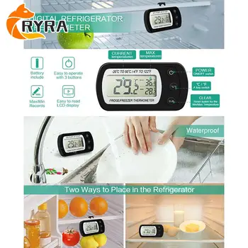Термометр Холодильника Водонепроницаемый Электронный Термометр Мини-Измеритель Температуры С Регулируемой Подставкой, Подвесной Прецизионный ЖК-Дисплей