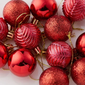 Упаковка из 12 шт. рождественских шариковых украшений для украшения елки своими руками, подвесные подвески