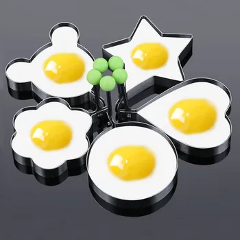 Формочка для жареных яиц из нержавеющей стали, форма для яиц, 5 форм, сделай САМ, кольца для яичных блинов для завтрака, Кухонные инструменты для сэндвичей, посуда, инструменты для выпечки