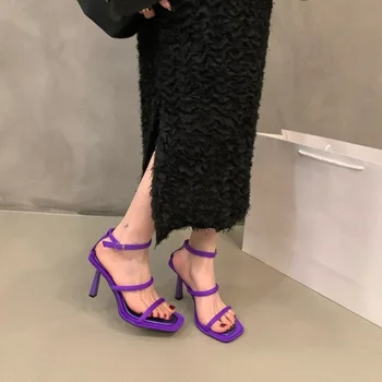 Французская высококачественная женская Обувь2023, Летняя новинка, простые Сказочные сандалии, Темпераментная Элегантная Женская обувь на каблуке с юбкой, банкетная обувь