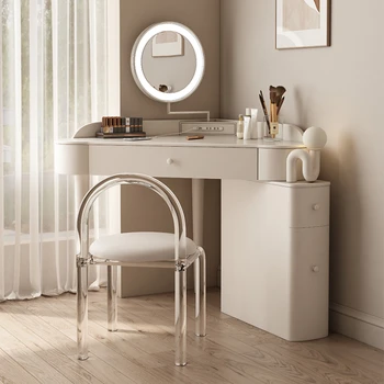 Французский стиль, кремовый стиль, Угловой шкаф, Комоды, спальня из массива дерева, Современный минималистичный туалетный столик
