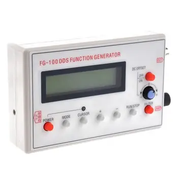 Функциональный генератор DDS частотой 1 Гц-500 кГц FG-100 с ЖК-дисплеем, генератор сигналов треугольной формы, инструмент для обнаружения сигналов в форме волны