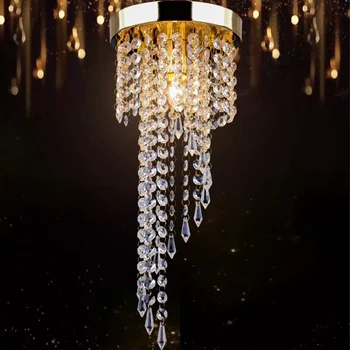 Хромированный / золотистый блеск E14 Светодиодный потолочный светильник с кристаллами для кухни, гостиной, коридора, кристаллы Lampadari HOMEBLESS'а