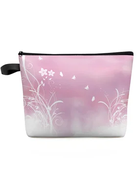 Цветок Бабочка Розовая косметичка, сумка для путешествий, женские Косметические сумки, Органайзер для туалета, Пенал для хранения детей