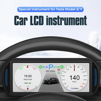 Цифровой HUD 6,8-Дюймовый Экран Приборной Панели HUD HD LCD Инструмент Спидометр Высокоточный Умный Автомобильный Спидометр для Tesla Model 3 Y