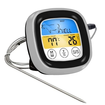 Цифровой кухонный термометр для мяса, Нержавеющий водонепроницаемый датчик температуры мяса, измеритель температуры барбекю для кухни