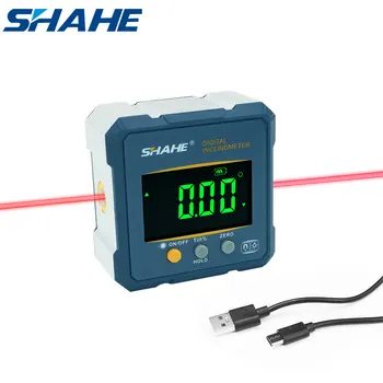 Цифровой угломер SHAHE, транспортир, 2 В 1, цифровой уровнемер, Платный Цифровой Инклинометр, инструмент для измерения угла