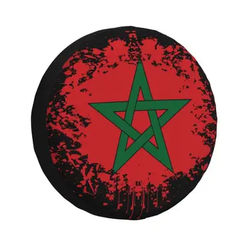 Чехол Для Запасного Колеса с Флагом Марокко Marokko для Jeep Hummer Moroccan Proud SUV RV Trailer Автомобильные Протекторы Для Колес Аксессуары
