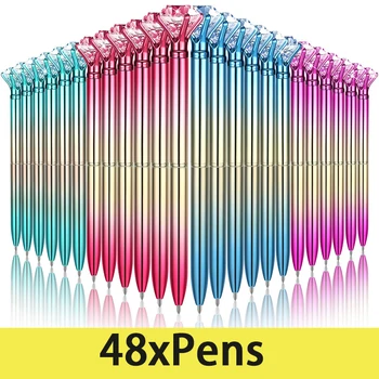Шариковая ручка с градиентным цветом 48шт, Радужная Разноцветная Лазерная Вращающаяся ручка с крупными частицами