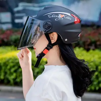 Шлемы для электрических скутеров, Мотоциклетный шлем для мужчин и женщин, винтажные шлемы с двойным козырьком, подходящие для четырех сезонов, Новые