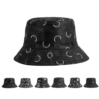 Шляпа Двусторонняя Носимая Рыбацкая шляпа Мужская Женская Летняя солнцезащитная шляпа с граффити для бассейна Уличные пляжные кепки-ведра