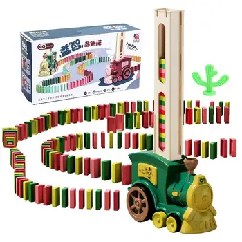 Электрический поезд Домино, автоматический набор электрических доминошек, Забавные игрушки для сборки и укладки электрического поезда Домино для детей